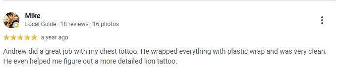 Five-star Google review