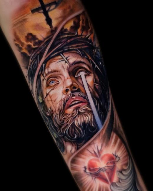 Colour religious forearm sleeve